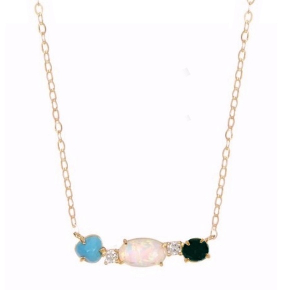 NADRI • Gold Semiprecious Three Stone Fizzy Necklace - Picture 1 of 3